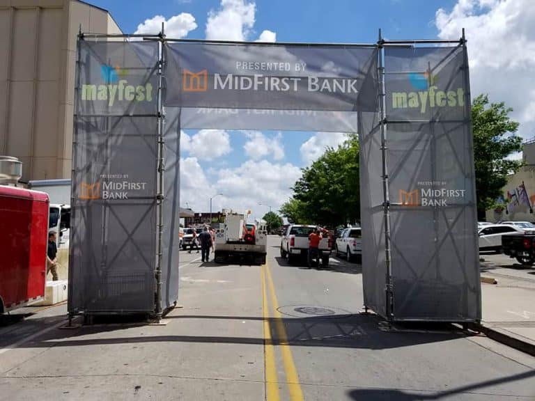 Midfirst Mayfest 2018 Event Banner Installation