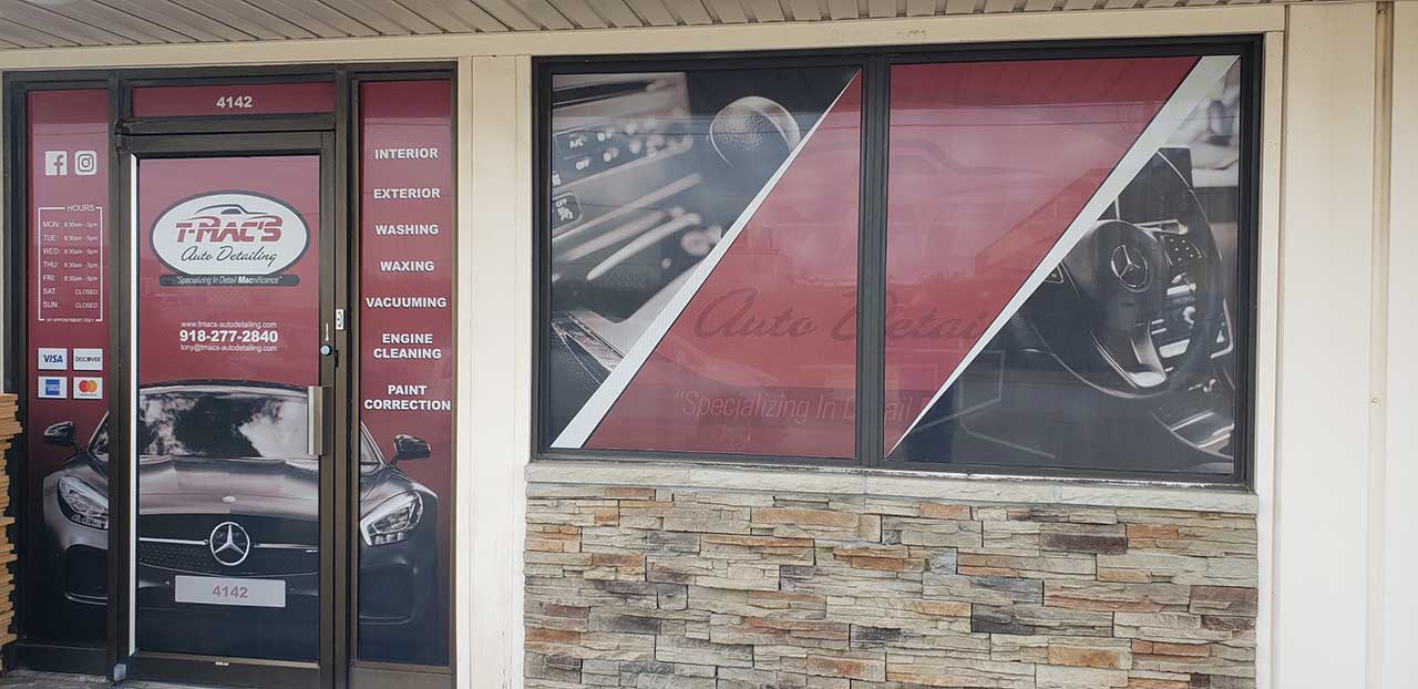 Perforated Front Door and Window Film | Precision Sign & Design