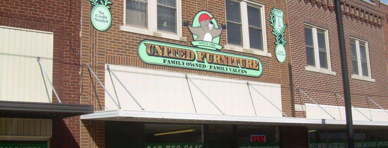 United Furniture Storefront Signs