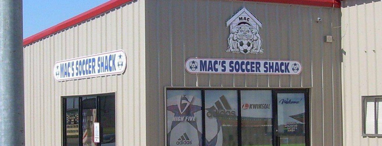 New Mac's Soccer Shack Aluminum Signs