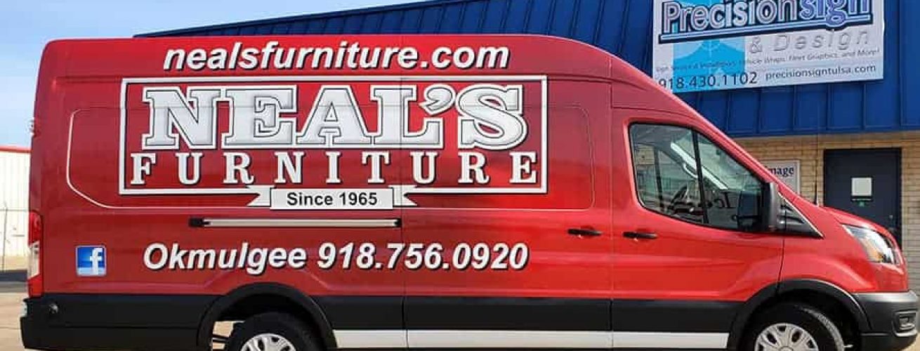 Red Neal’s Furniture Ford Transit High Long Full Wrap