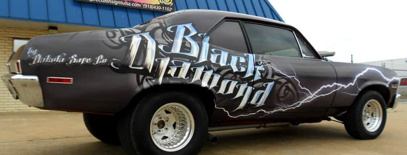 Black Drag Car Wrap